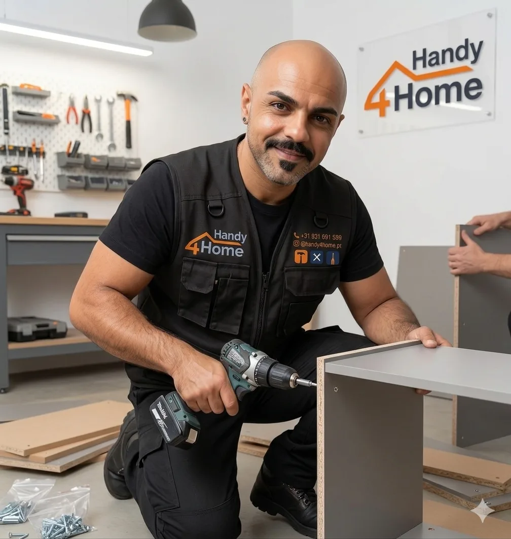 Handyman profissional em Lisboa pronto para reparações em casa